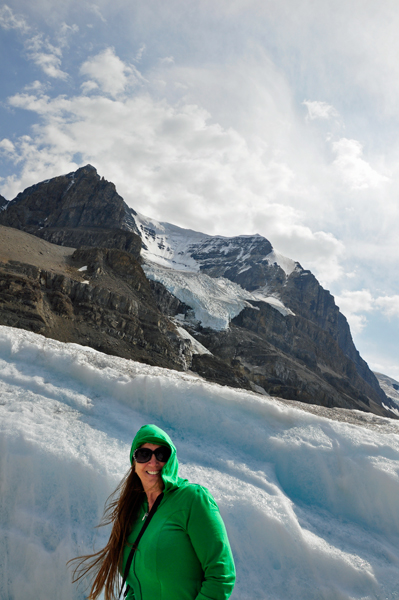 Karen Duquette on The Athabasca Glacier